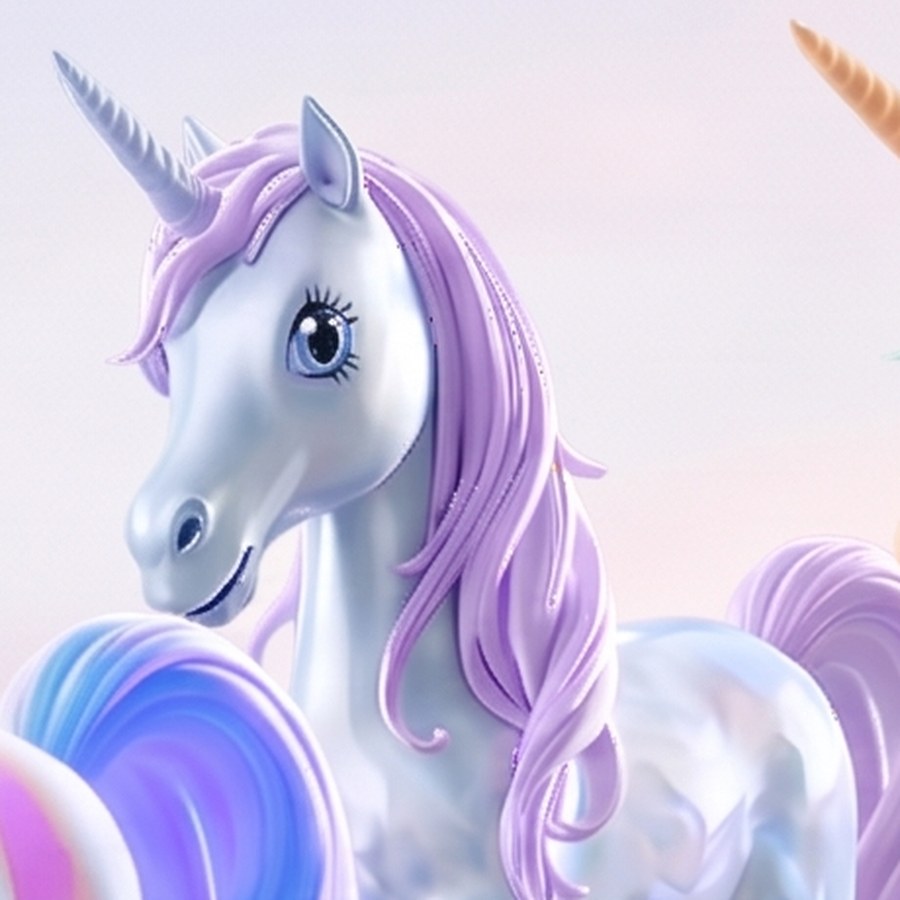 Opaline, a pearl-silver unicorn with a lavender mane