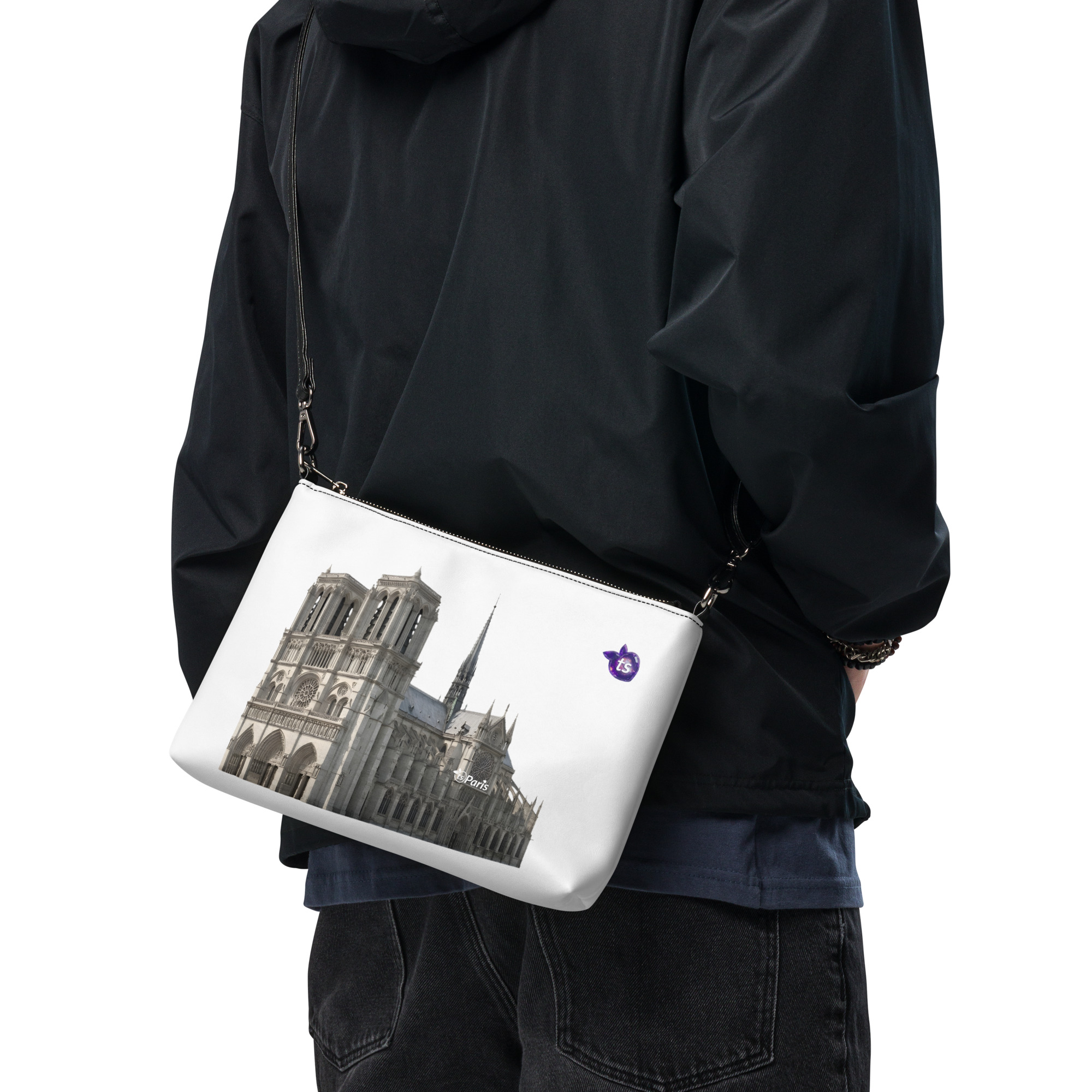 tsgabrielle® • Paris - Catedral de Notre-Dame • Bolsa de ombro • Branco • 11″ × 8″ - View 7