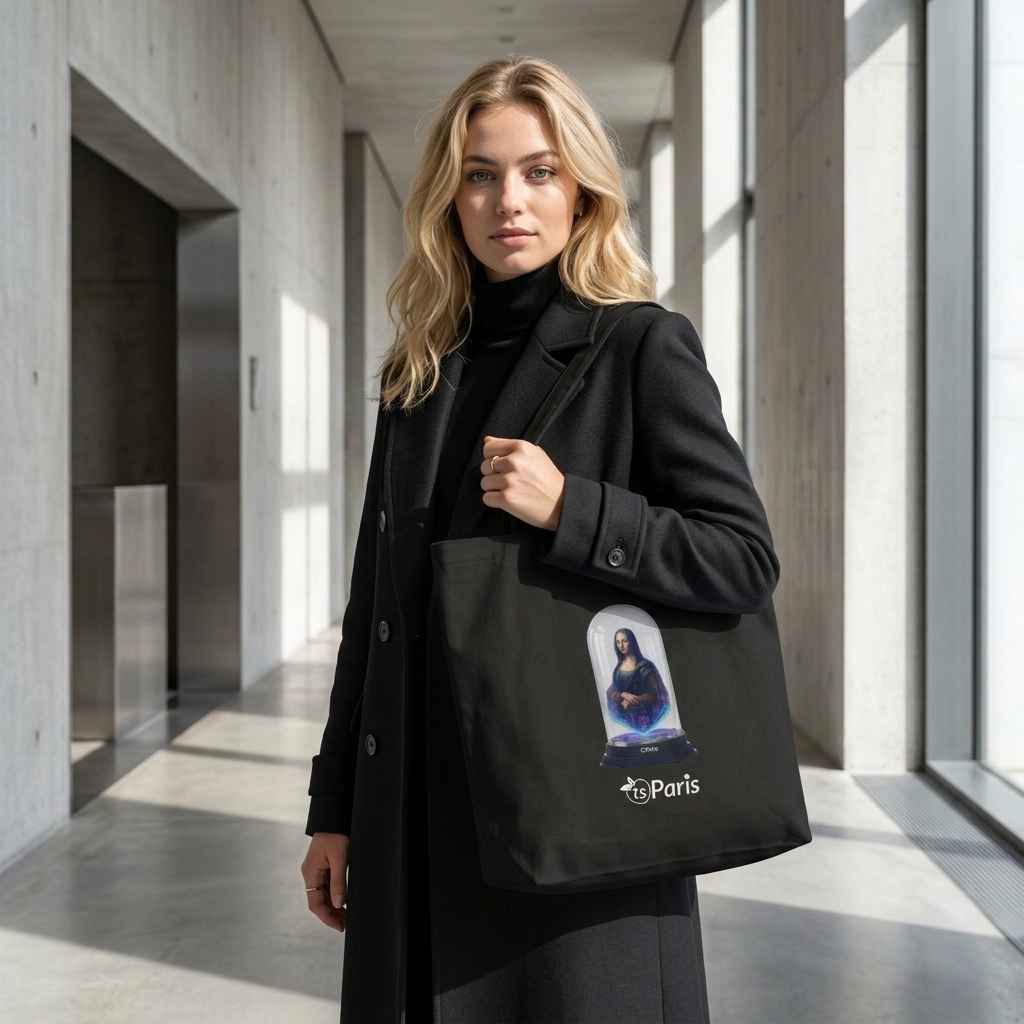 tsgabrielle® • Paris - Da Vinci • Large bolsa tote • preto • Cotton Organic - View 7