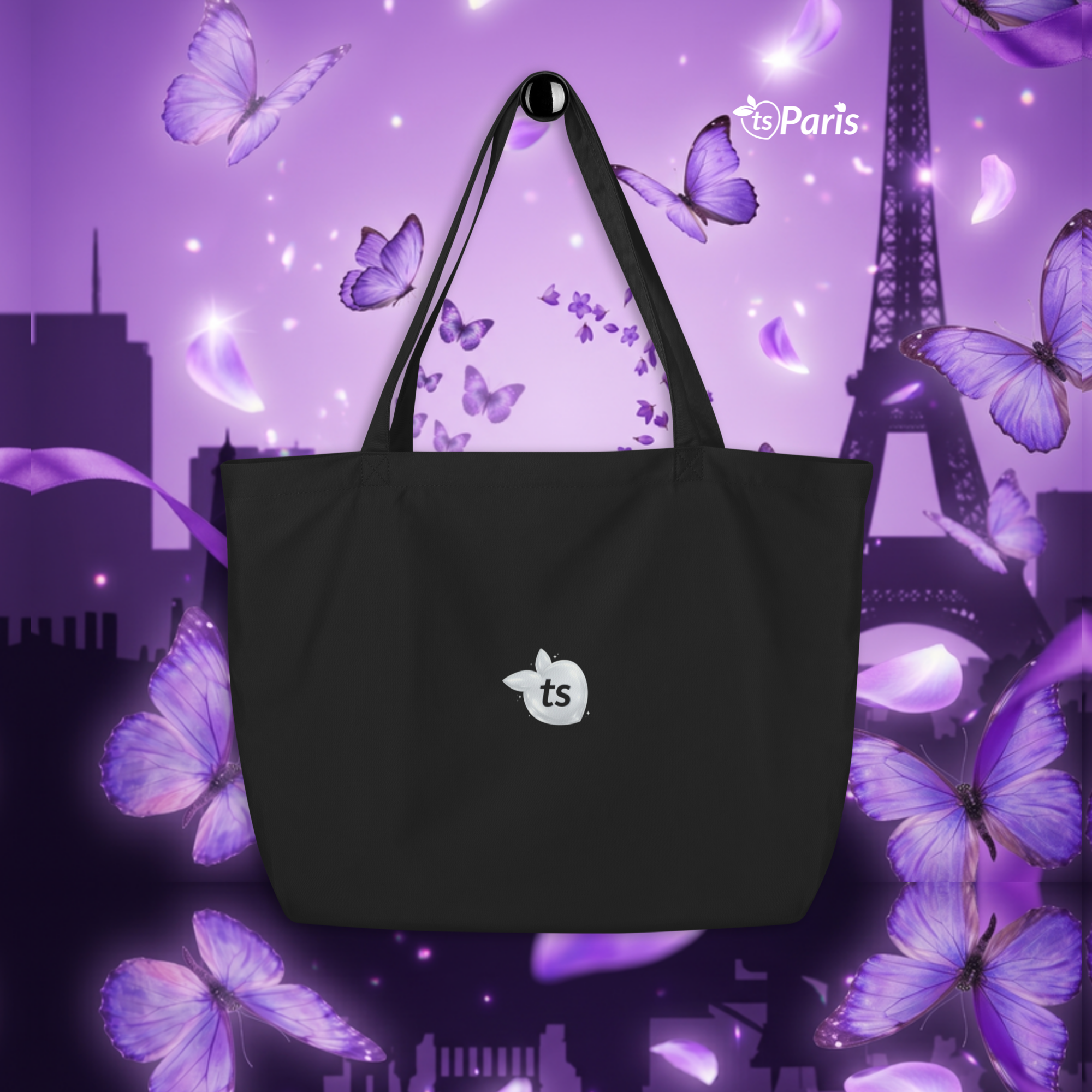 tsgabrielle® • Paris - Da Vinci • Large bolsa tote • preto • Cotton Organic - View 13