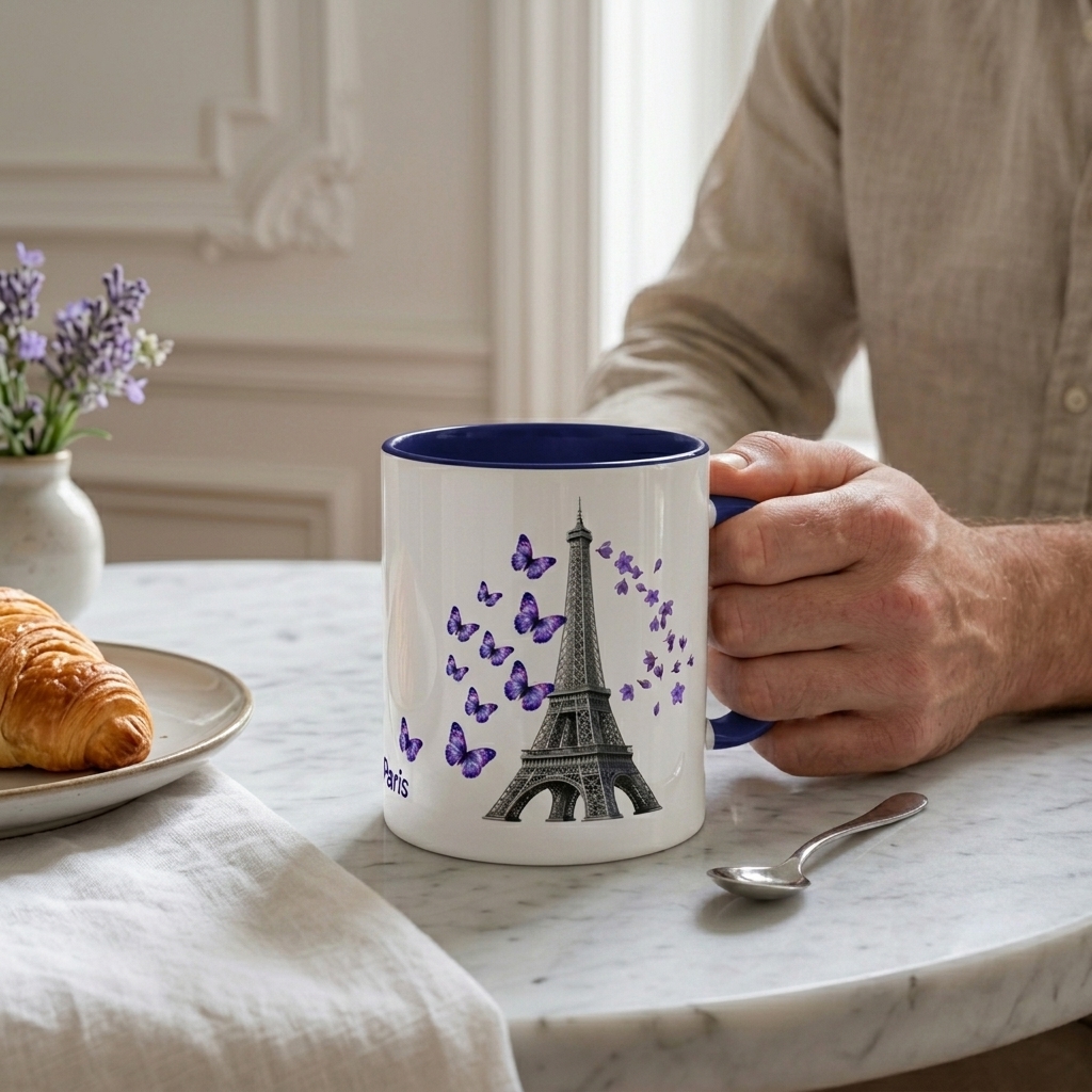 tsgabrielle® • Paris - La Tour Eiffel • Caneca com interior colorido • Cerâmica • 11 oz - View 7