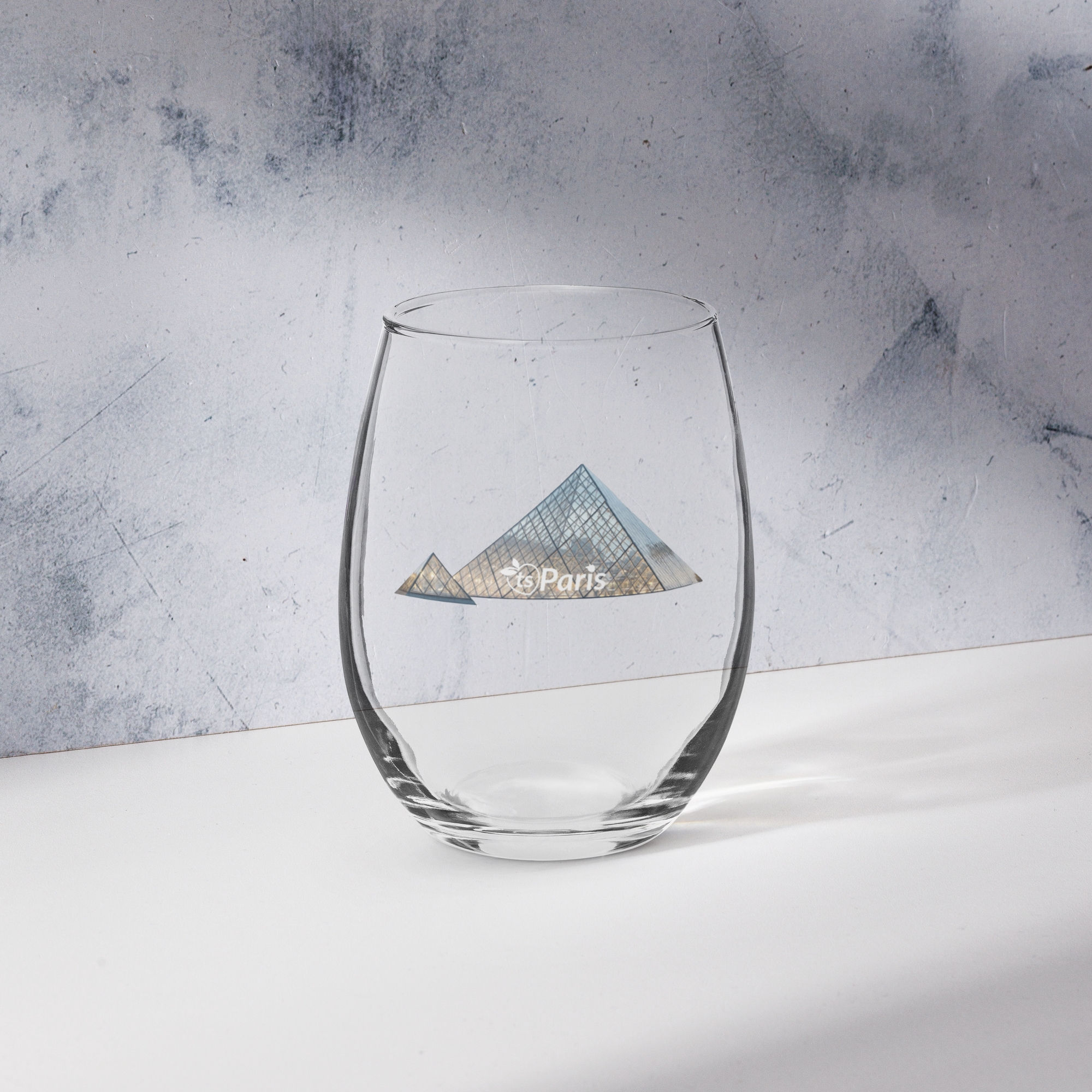 tsgabrielle® • Paris – Pirâmide do Louvre • Taça de Vinho Sem Pé • 15 oz - View 13