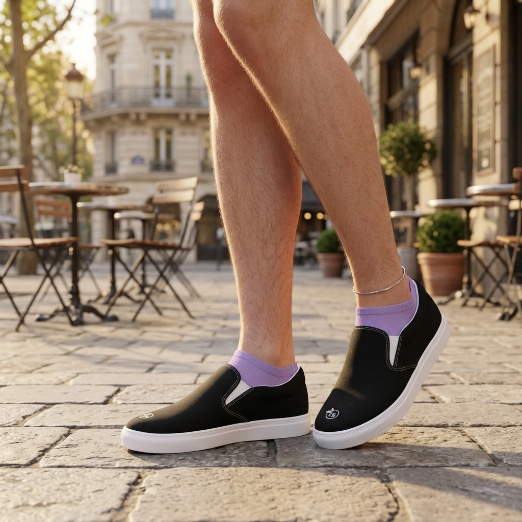 tsgabrielle® • Para Ele • Sapatos Tipo Scarpin em Canvas • Preto - View 6