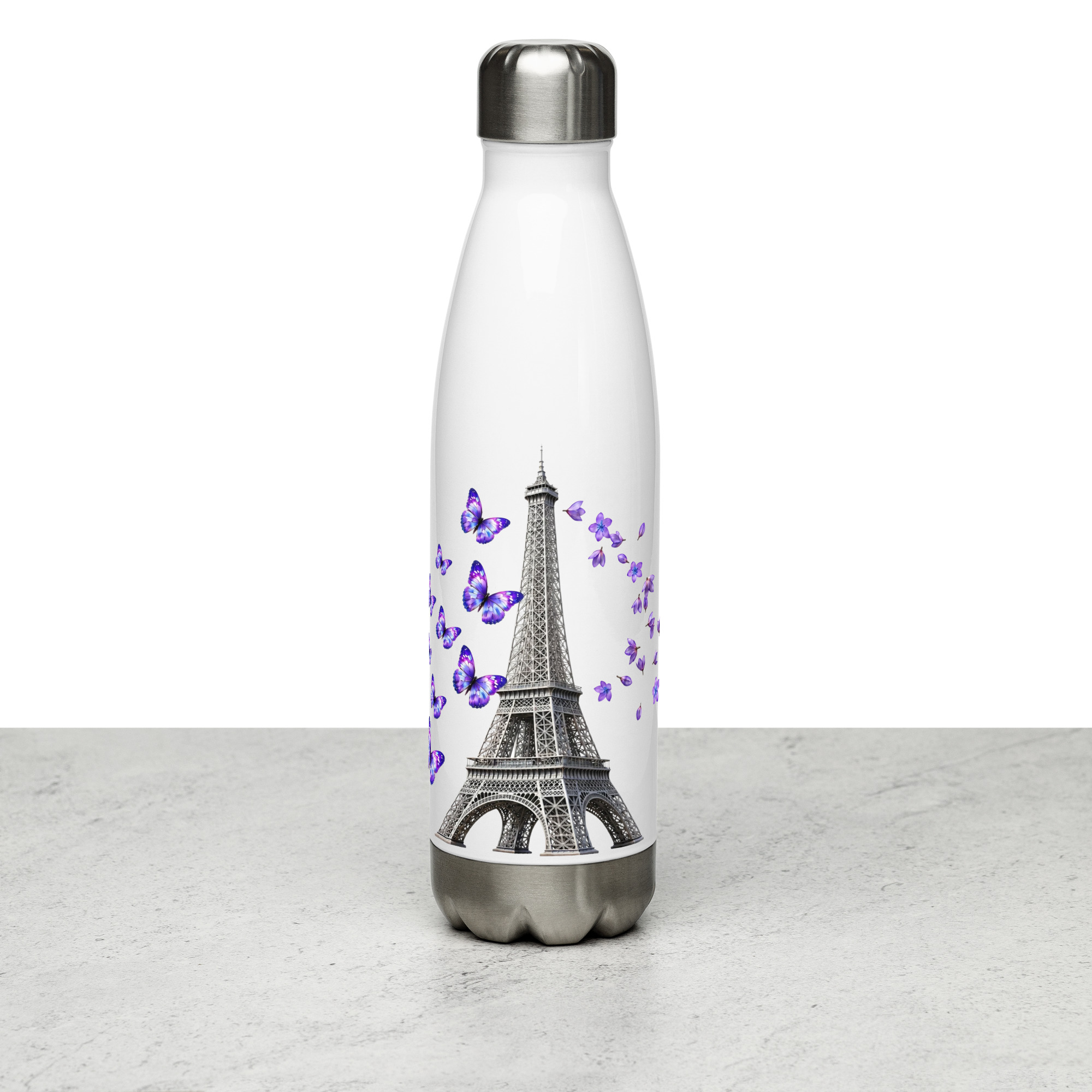 tsgabrielle® • Paris - La Torre Eiffel • Garrafa de Água • Branco • Aço Inoxidável • 17 oz - View 7