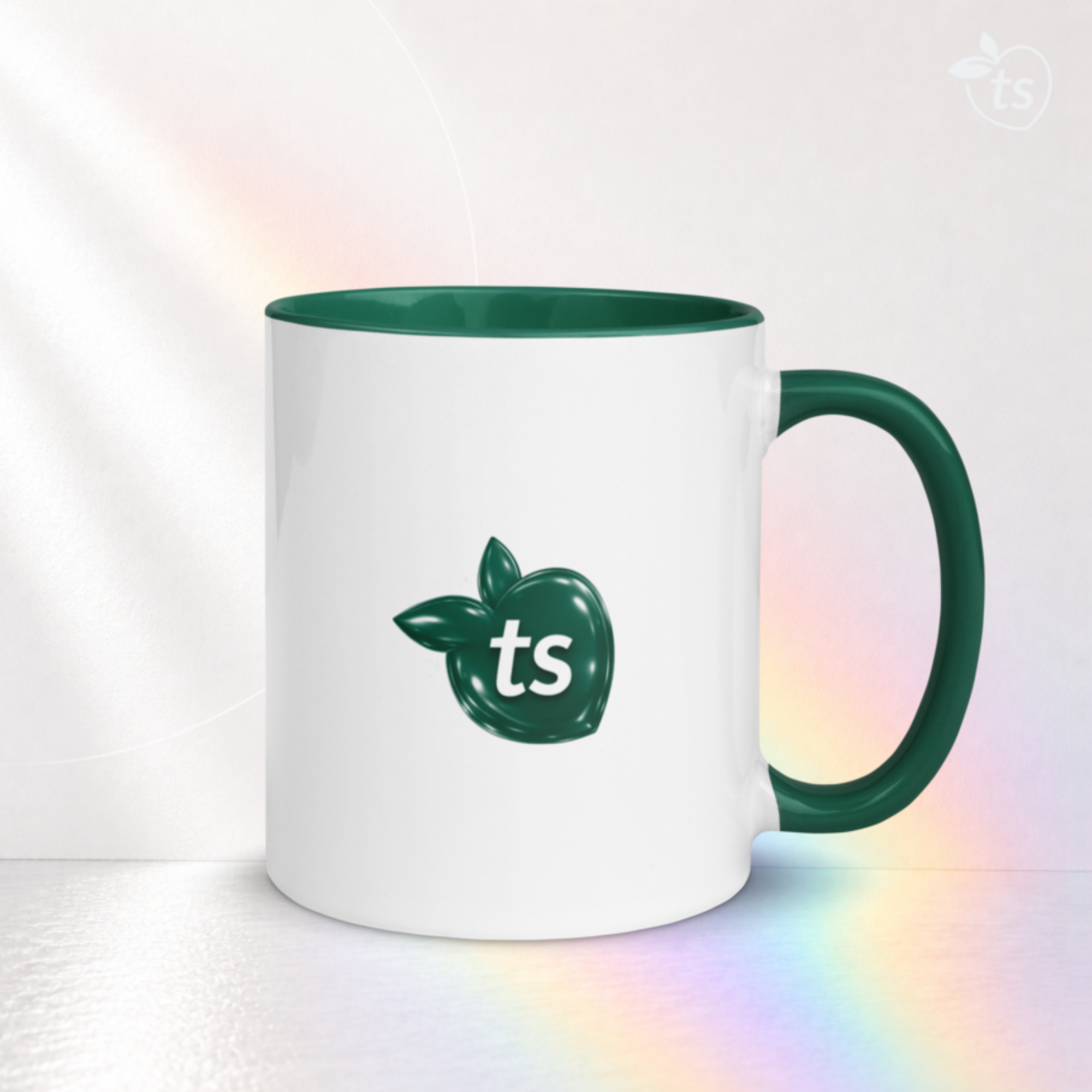 tsgabrielle® • Caneca com Interior Verde-Escuro • Cerâmica • 2 Tamanhos
