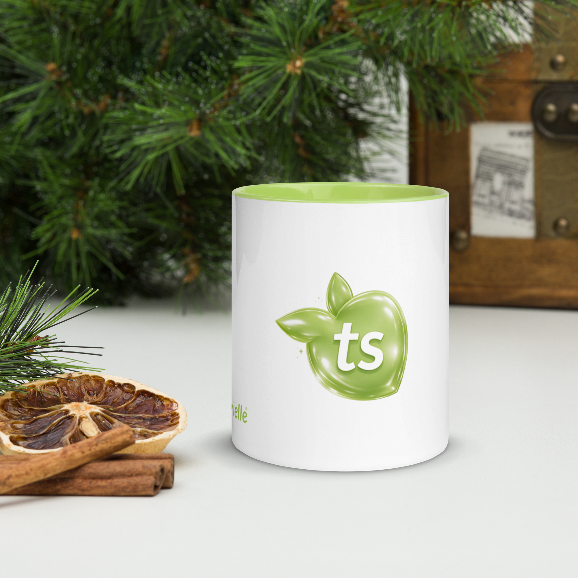 tsgabrielle® • Caneca com Interior Verde-limão • Cerâmica • 11 oz - View 11