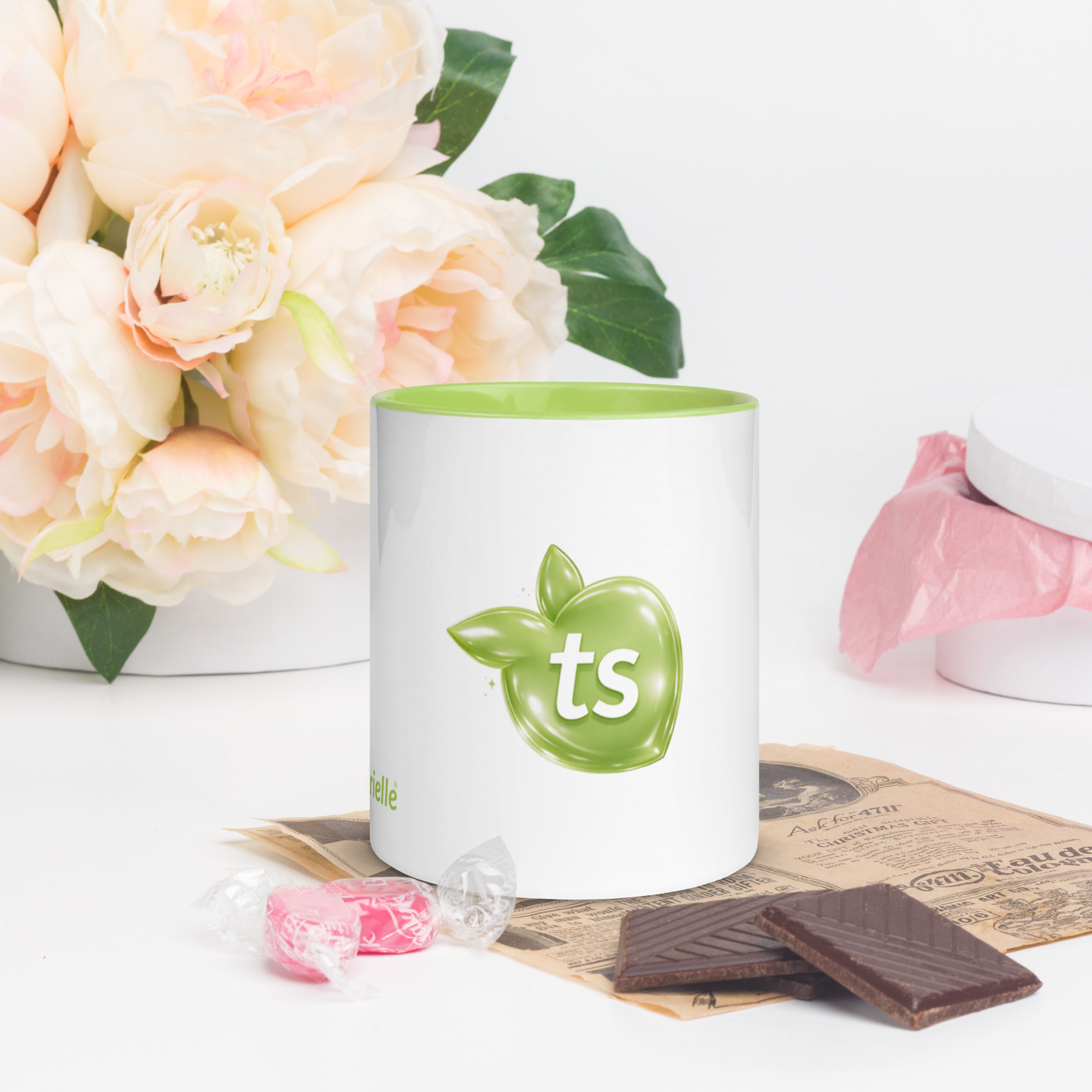 tsgabrielle® • Caneca com Interior Verde-limão • Cerâmica • 11 oz - View 7