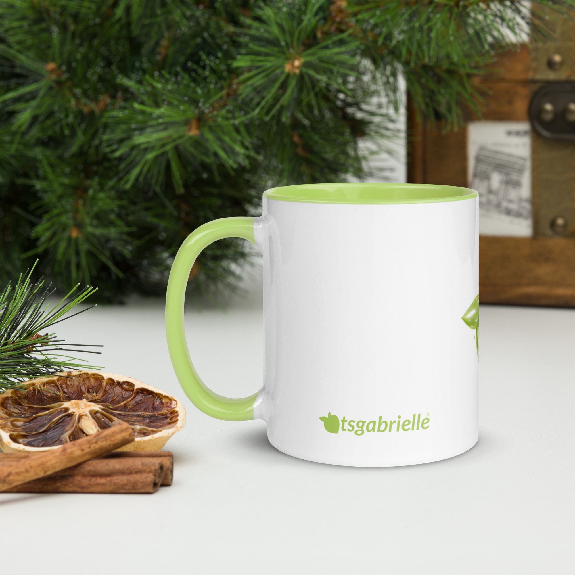 tsgabrielle® • Caneca com Interior Verde-limão • Cerâmica • 11 oz - View 12
