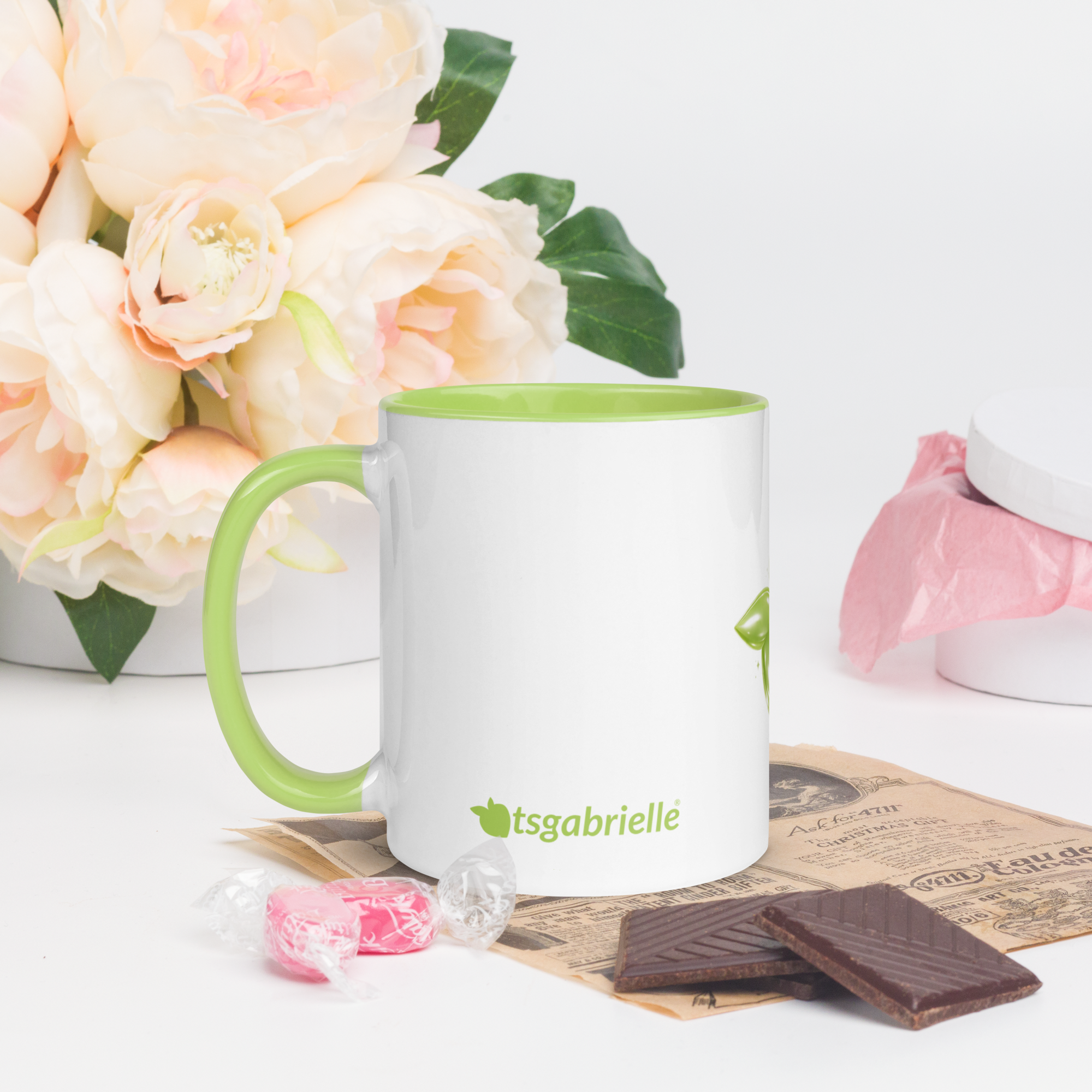 tsgabrielle® • Caneca com Interior Verde-limão • Cerâmica • 11 oz - View 8