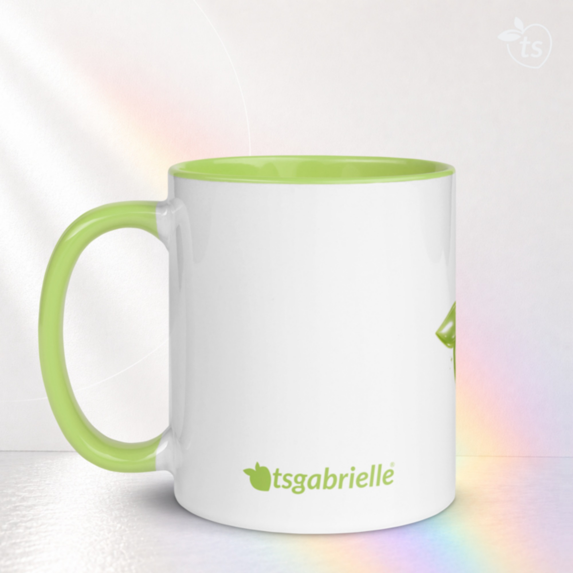 tsgabrielle® • Caneca com Interior Verde-limão • Cerâmica • 11 oz - View 17